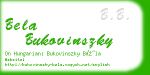 bela bukovinszky business card